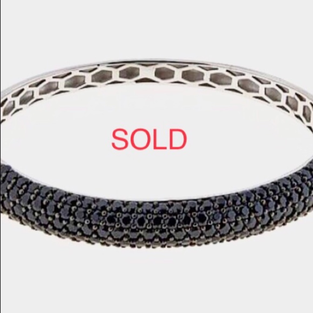 Sterling Silver Black Spinel Bracelet (Caviar)